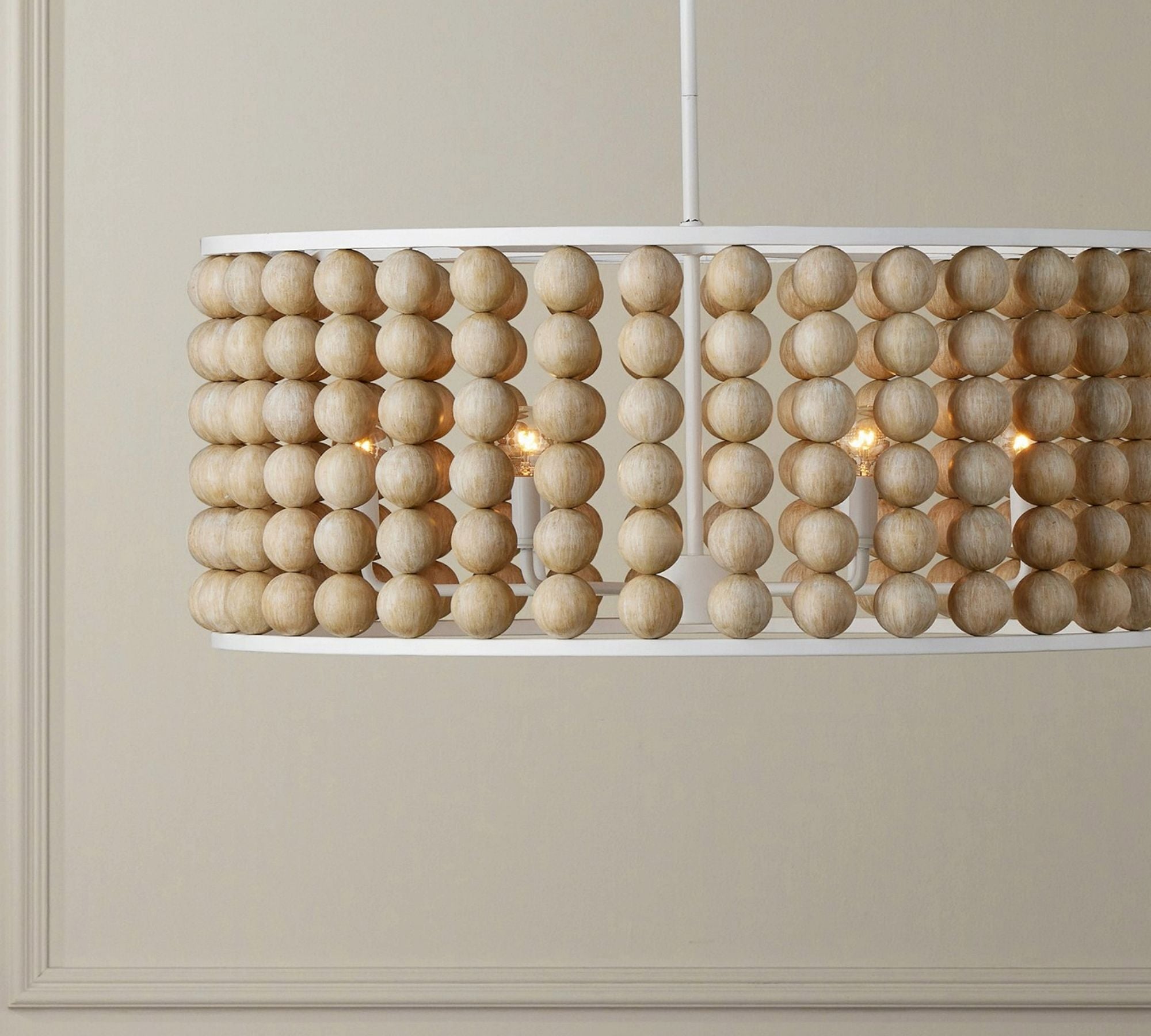Brookbury Wood Bead Chandelier 32"