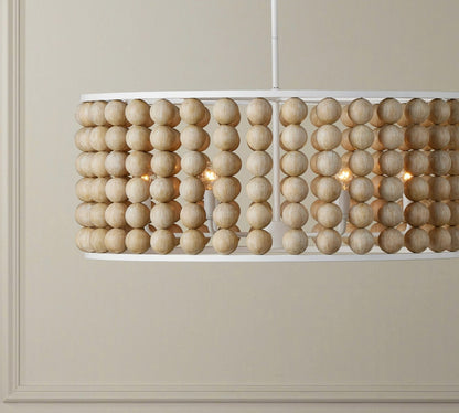 Brookbury Wood Bead Chandelier 32"