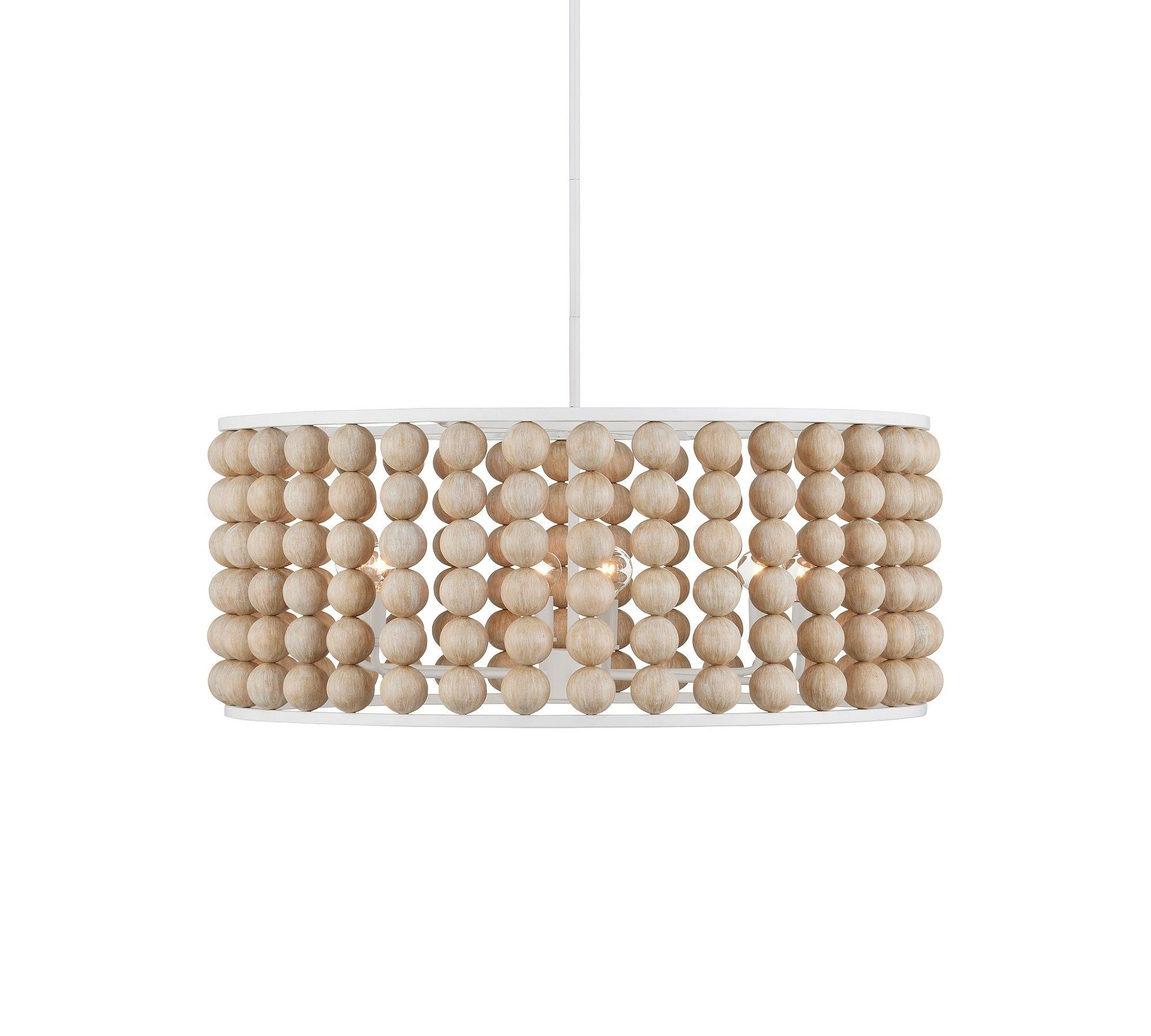 Brookbury Wood Bead Chandelier 32"