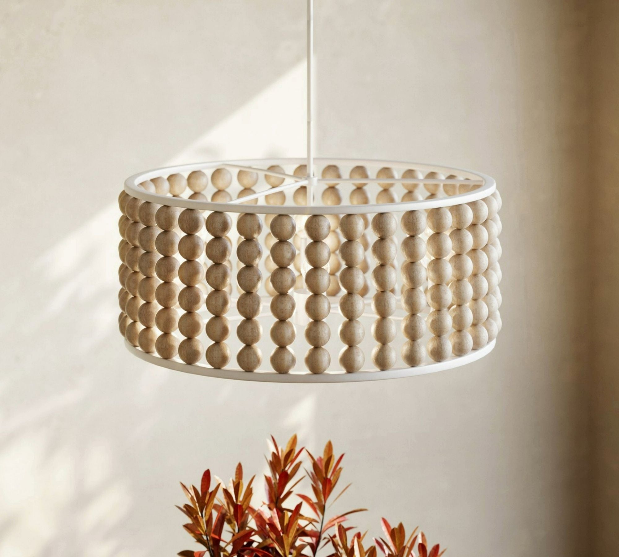 Brookbury Wood Bead Chandelier 32"