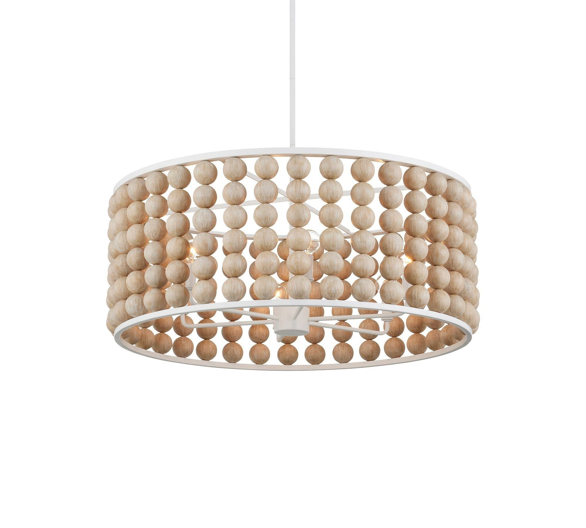 Brookbury Wood Bead Chandelier 32"