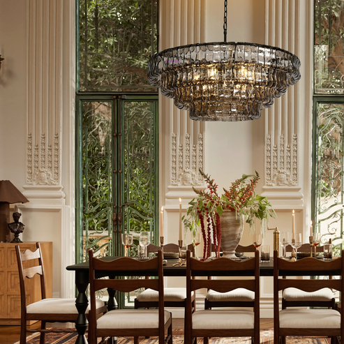 Ghiaccio Glass Round Chandelier