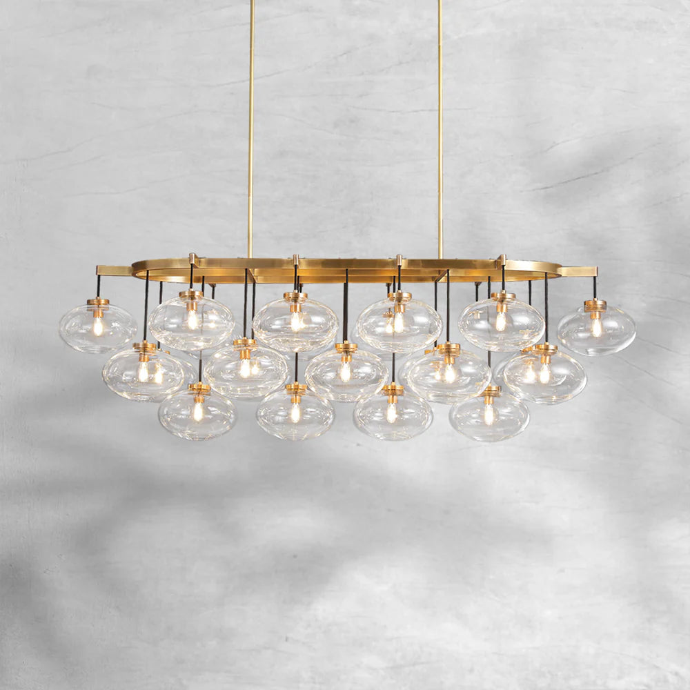 Cabrlet Clear Glass Linear Chandelier 72"