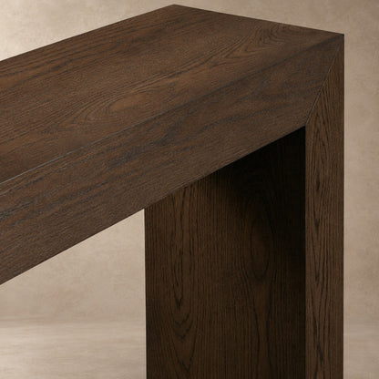 Happyarcadian Waterfall Edge Solid Oak Hallway Table