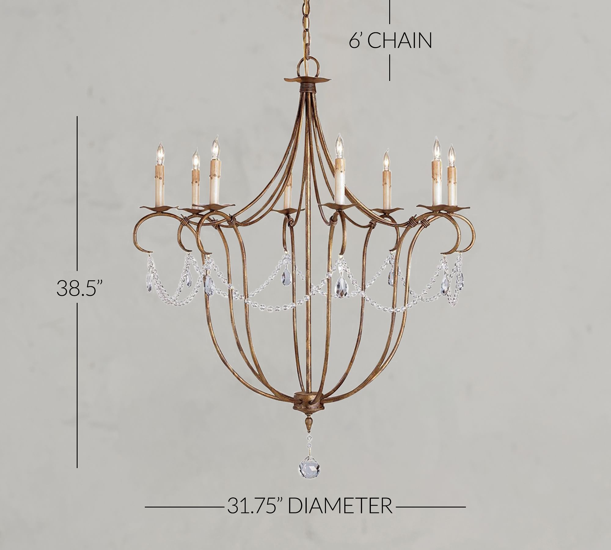 Cabernet Chandelier 32"