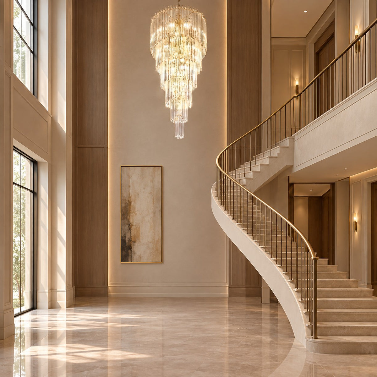 Cascada Spiral Clear Chandelier 15.7"-23.6"