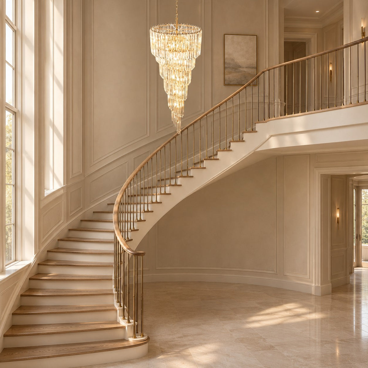 Cascada Spiral Clear Chandelier 15.7"-23.6"