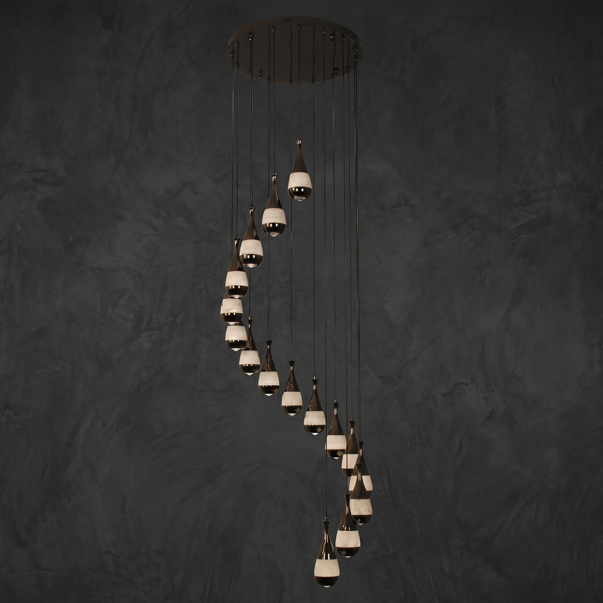 Alabaster Pendant Chandelier in a dining room