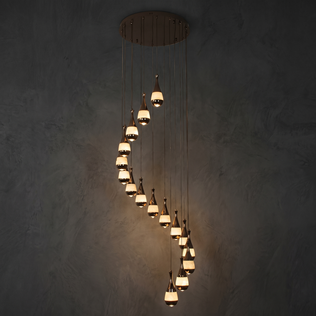 Alabaster Pendant Chandelier in black