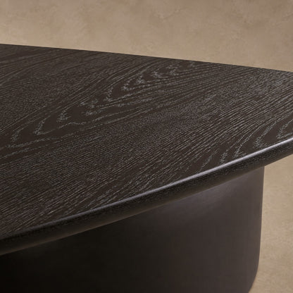Hand-Sculpted Modern Oval Oak Dining Table