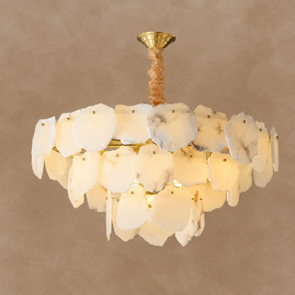 Celestara Spanish Alabaster French Art Deco Chandelier 17.7" 23.6" 31.5"