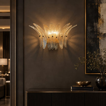 Celestia Sculptural Floral Glass Wall Sconce 9.8"