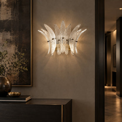 Celestia Sculptural Floral Glass Wall Sconce 9.8"