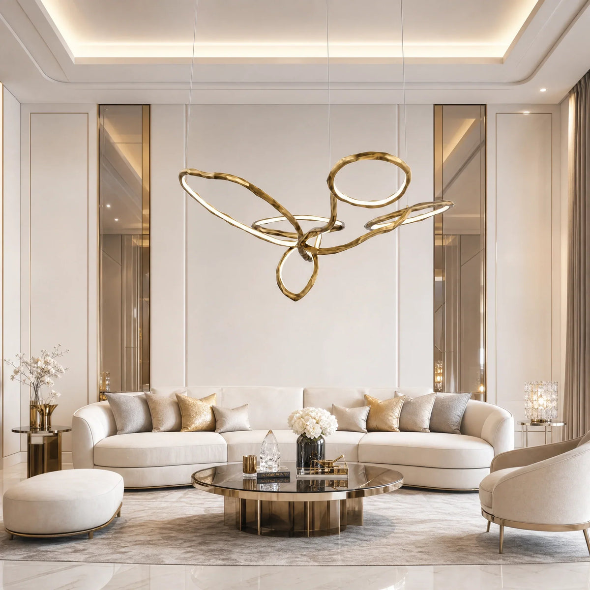 Cerchio Brass Ring Chandelier