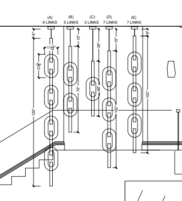 Luxury Crystal Chain Pendant Chandelier for High Ceilings