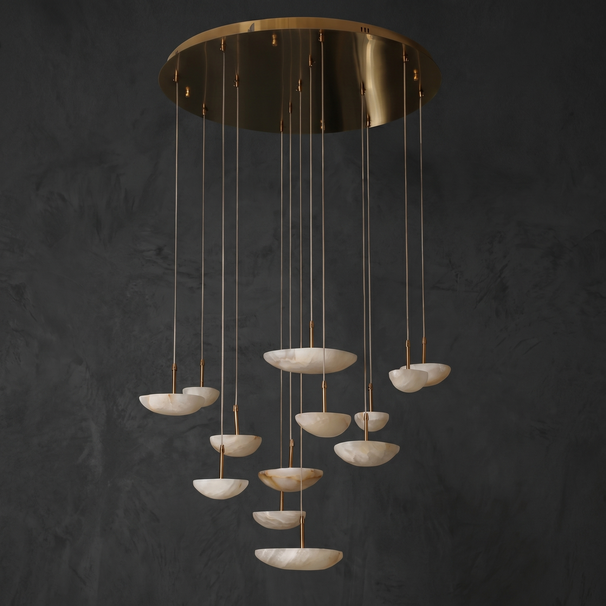 Alabaster Pendant Light Fixtures in a dining room