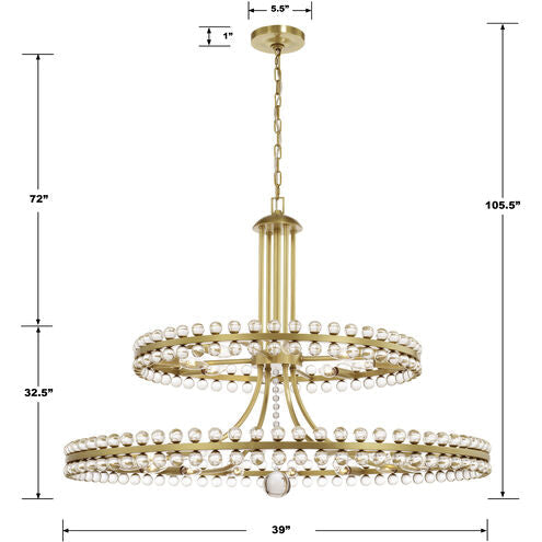 Modern 2/3 Ring Glass Ball Chandelier for Low-ceiling