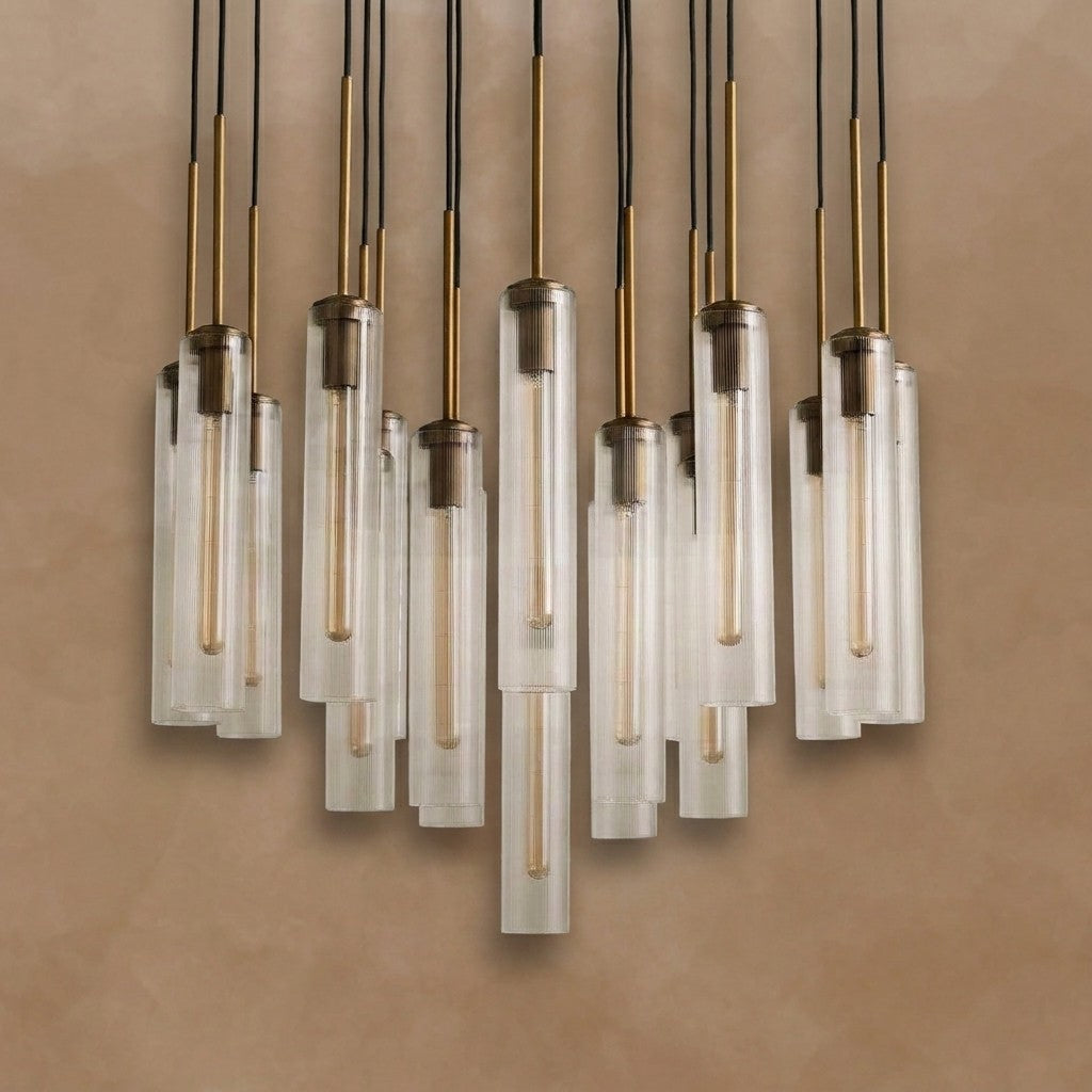 Colleena Hammered Glass Round Chandelier