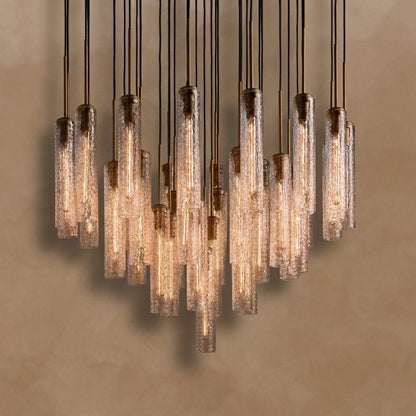 Clovelle Hammered Glass Round Chandelier