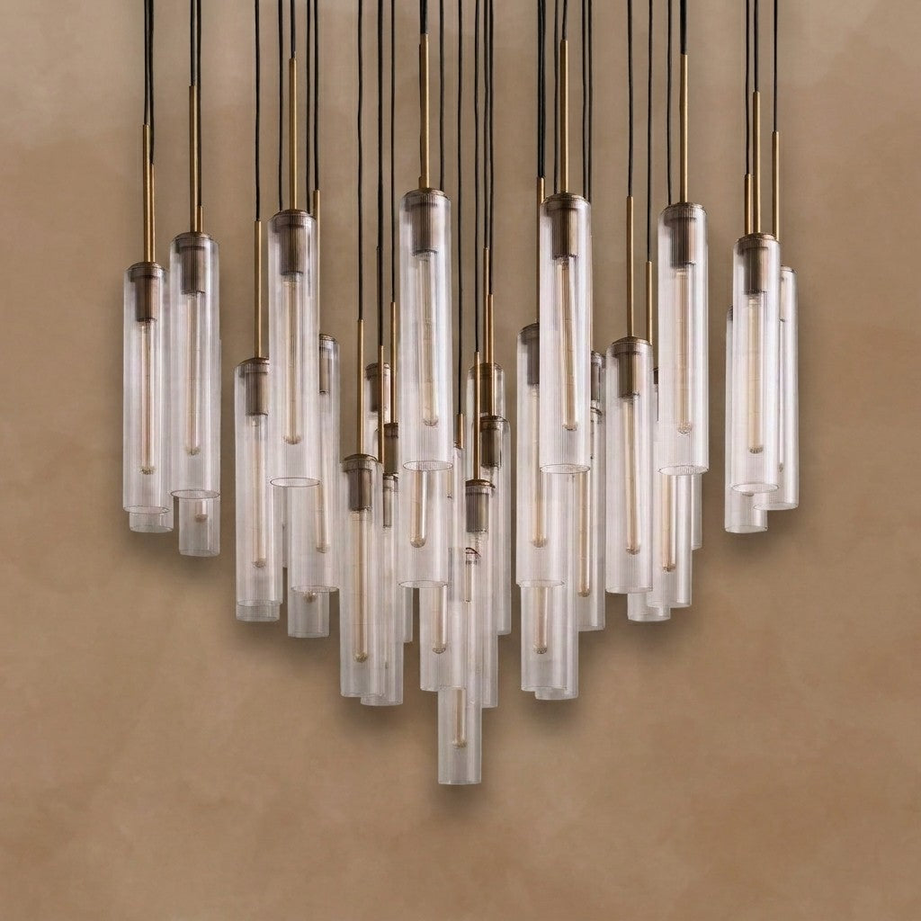 Colleena Hammered Glass Round Chandelier