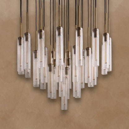 Clovelle Hammered Glass Round Chandelier