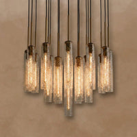 Clovelle Hammered Glass Round Chandelier