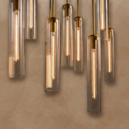 Clovelle Linear Fluted Glass Chandelier