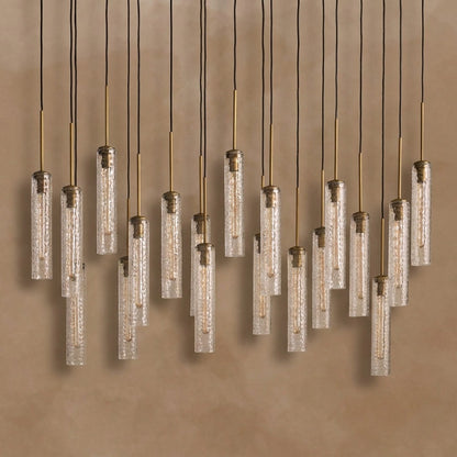 Clovelle Linear Hammered Glass Chandelier