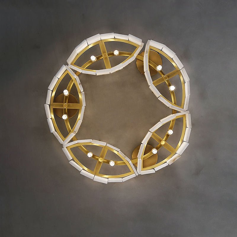 Contemporary Alabaster Flush Mount Ceiling Lamp - 21.65" D x 8.86" HBlushlighting