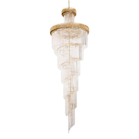 Crystal Spiral Chandelier – Gold Finish 39‑in Diameter