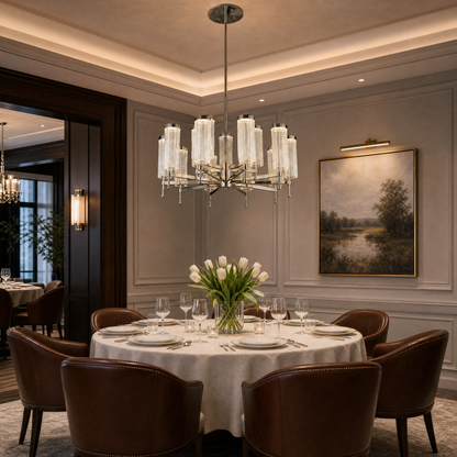 Crystalia Modern Sculptural Ring Chandelier