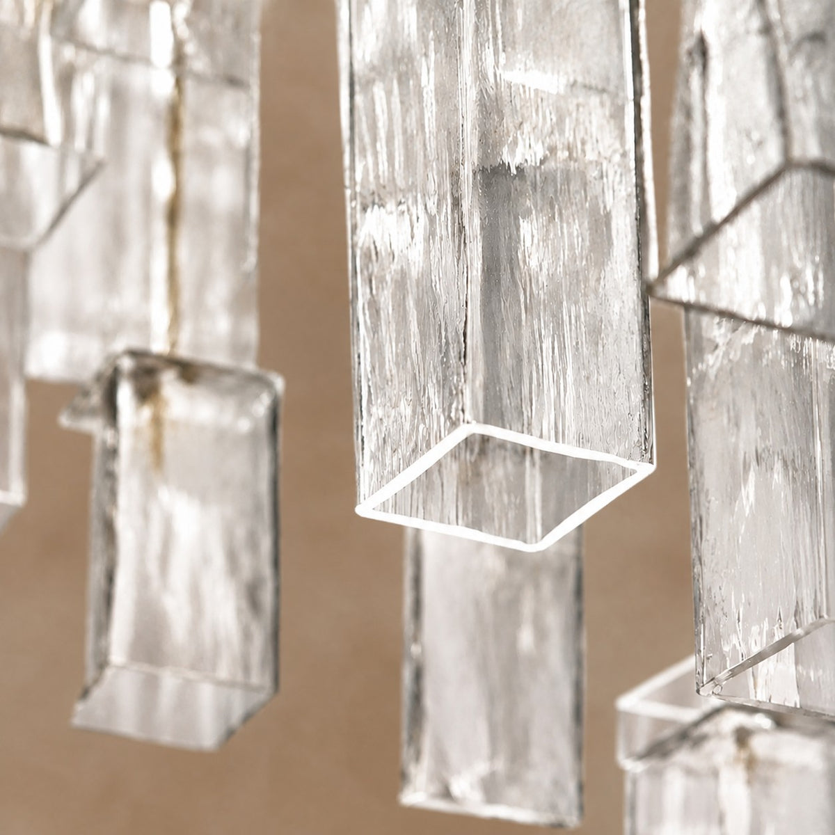 Crystara Art Deco Glass Flush Mount Chandelier