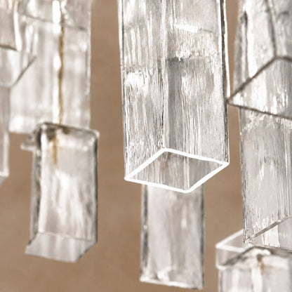 Crystara Art Deco Glass Flush Mount Chandelier