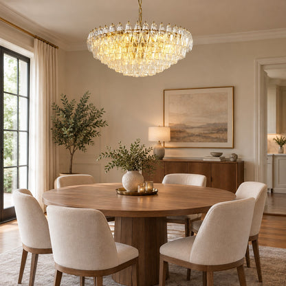 Cyra Hand Blown Tier Glass Large Murano Chandelier
