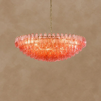 Cyra Hand Blown Tier Glass Large Murano Chandelier