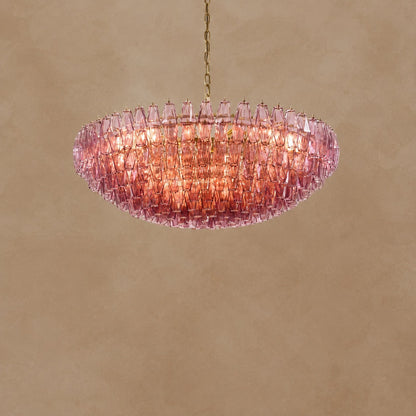 Cyra Hand Blown Tier Glass Large Murano Chandelier