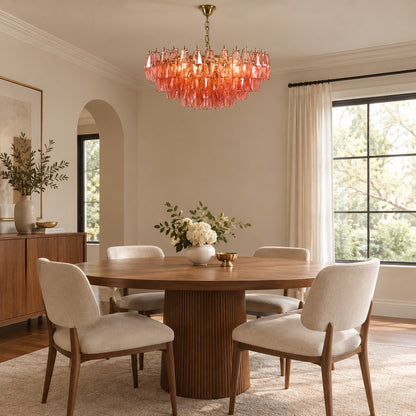 Cyra Hand Blown Tier Glass Large Murano Chandelier