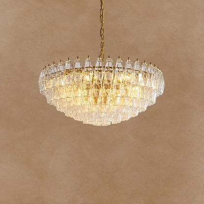 Cyra Hand Blown Tier Glass Large Murano Chandelier