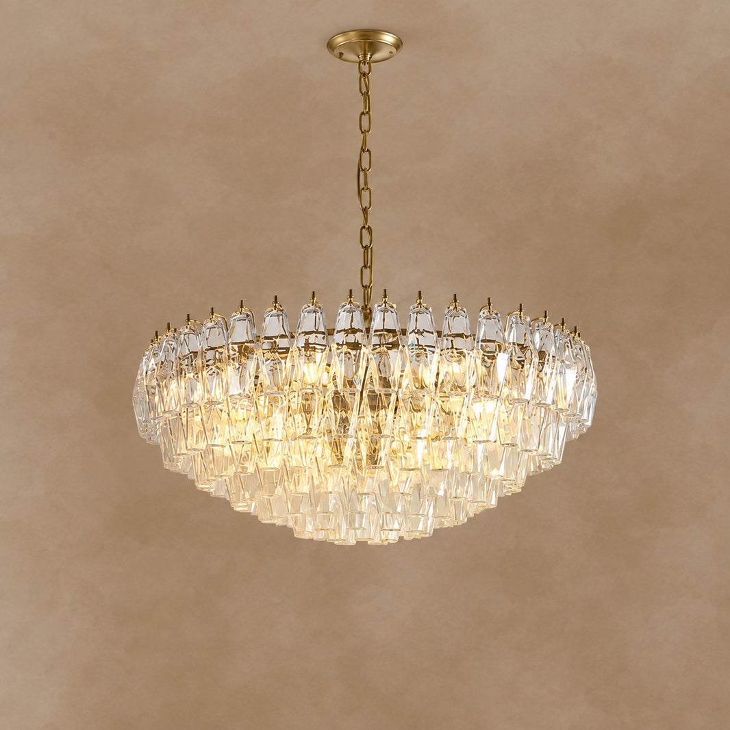 Cyra Hand Blown Tier Glass Large Murano Chandelier