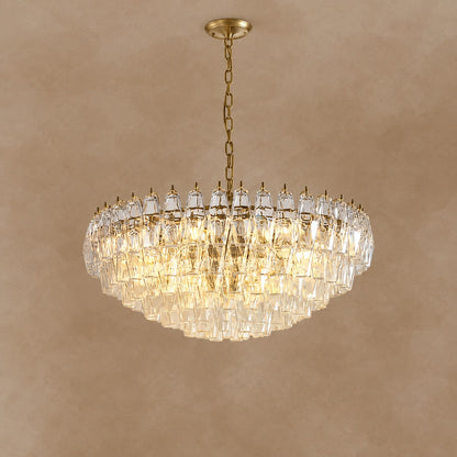 Cyra Hand Blown Tier Glass Large Murano Chandelier