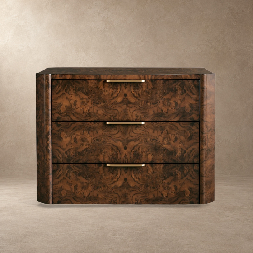 Sculptural Burl Wood Bedside Table