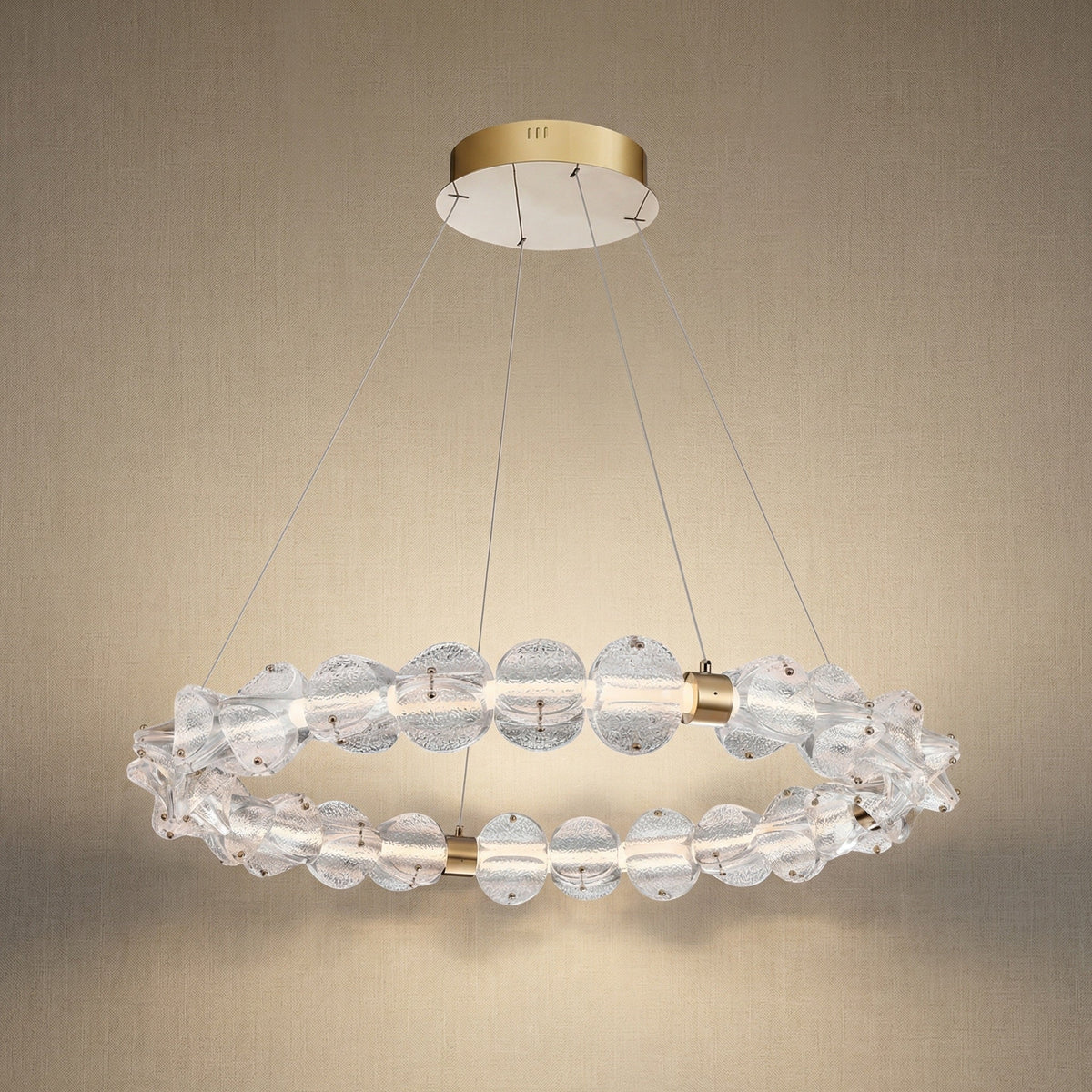 Vela Hand-Blown Glass Ring Chandelier