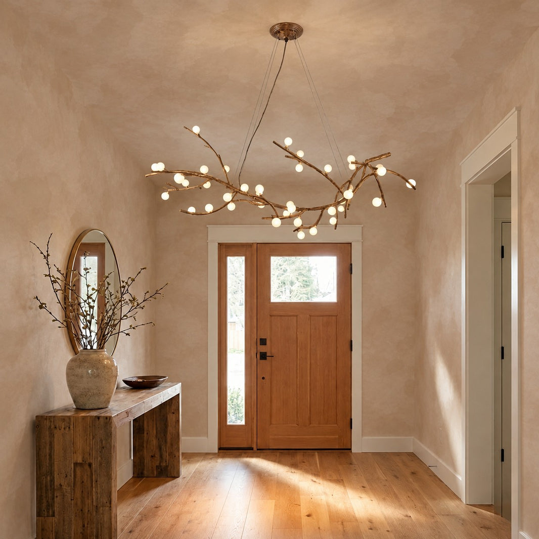 Demolion Glass Globe Branch Chandelier