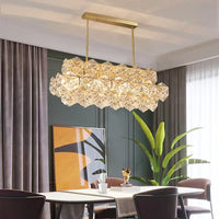 Designer Recommended Modern Rectangle Crystal Pendant Chandelier for Dining Table/Kitchen Island/Bar