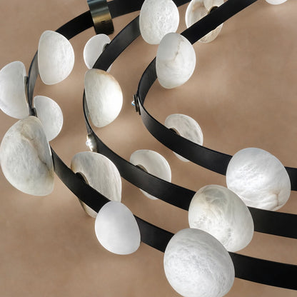 Dew Drops Alabaster LED Chandelier – Black White Warm Light