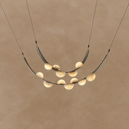 Dew Drops Alabaster LED Chandelier – Black White Warm Light