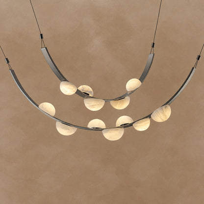 Dew Drops Alabaster LED Chandelier – Black White Warm Light
