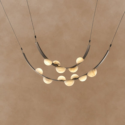 Dew Drops Alabaster LED Chandelier – Black White Warm Light