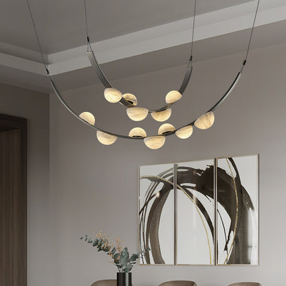 Dew Drops Alabaster LED Chandelier – Black White Warm Light