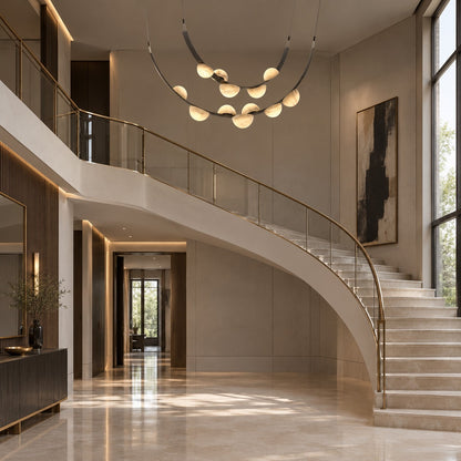 Dew Drops Alabaster LED Chandelier – Black White Warm Light